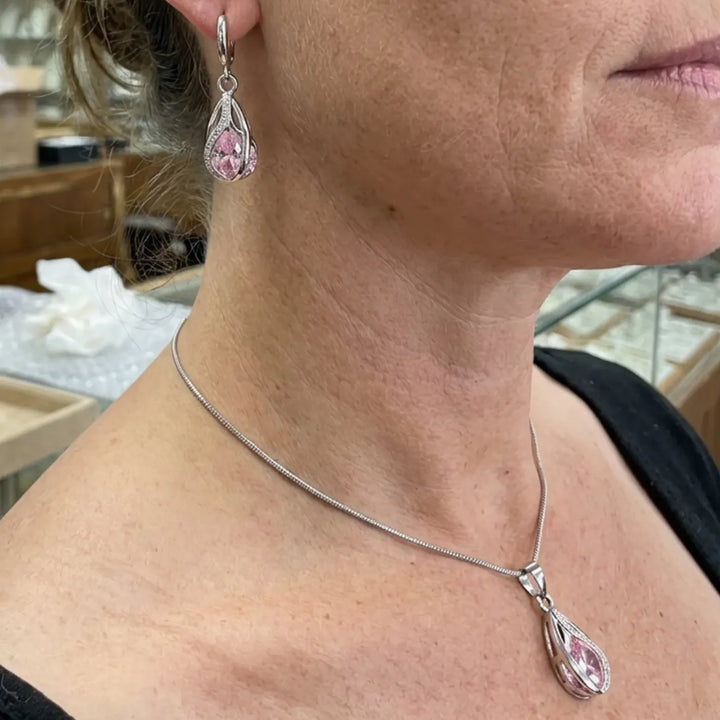 Rosalith Lumen Twist Jewelry Set | White Gold – view 2