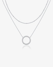 Layered Open Circle Pendant Necklace – view 2