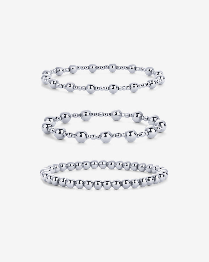 Ball Beaded Bracelet Trio – view 2