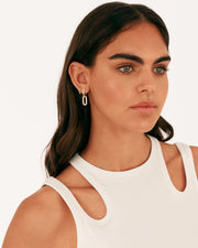 Cubic Zirconia Convertible Paperclip Link Earrings – view 10