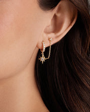 Starlight Chained Huggie Earrings – view 3