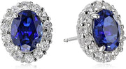 Oval White Sapphire Stud Earrings | White Gold
