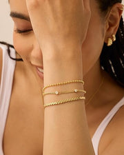 Stone Beaded Bracelet Trio – view 4