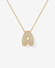 Sparkling Bubble Letter Pendant Necklace – view 54