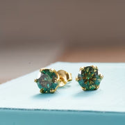 Moss Agate Rounded Stud Earrings – view 4