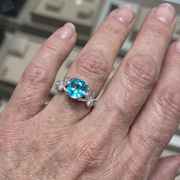 Aquamarine Vine Ring | Silver – view 2
