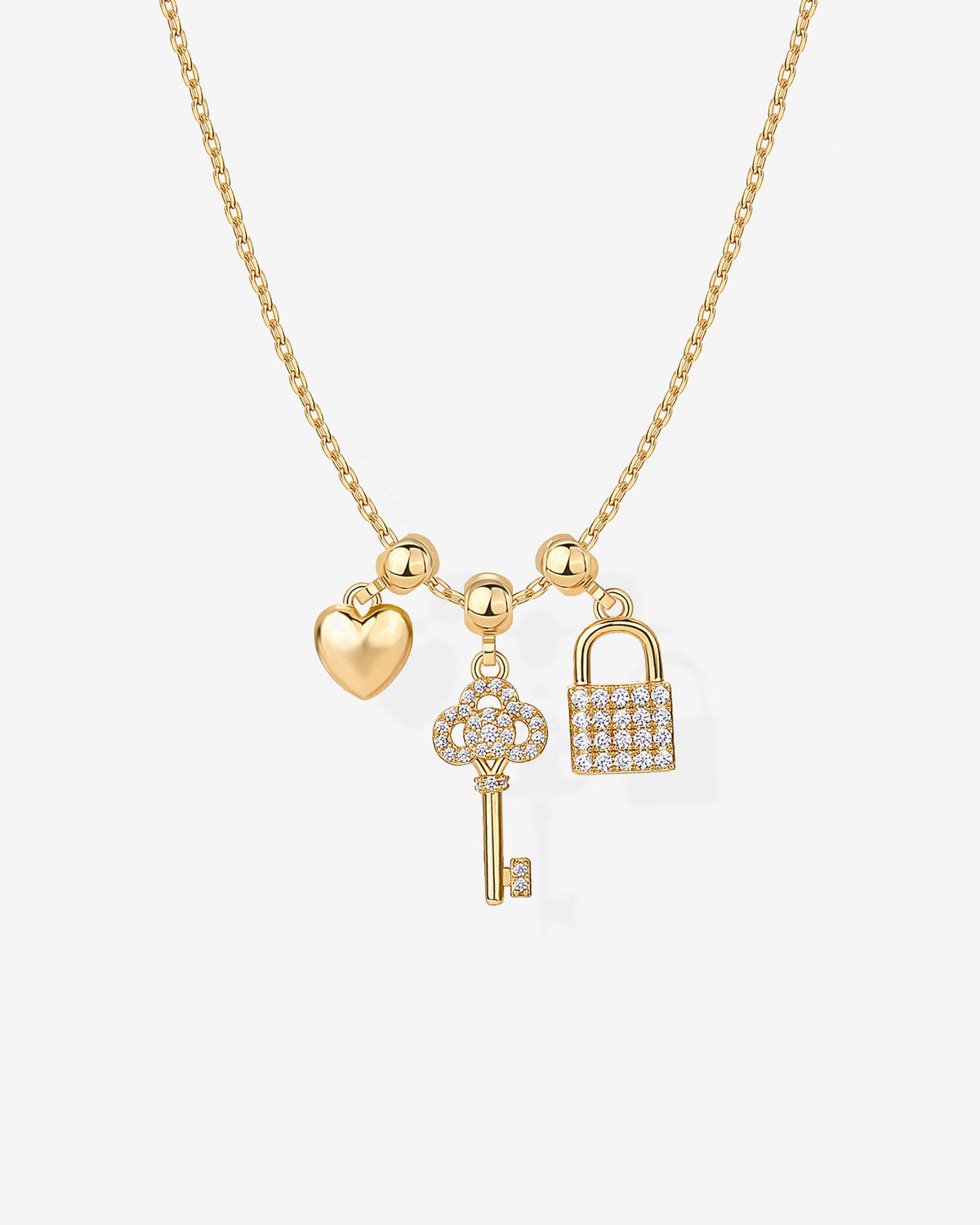 Lock and Key Charm Necklace