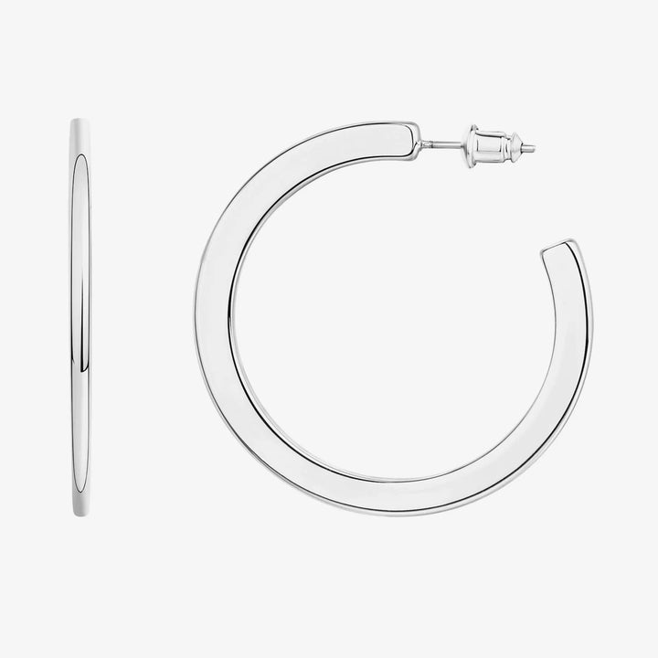 Flat Gold HoopsEarrings – view 2
