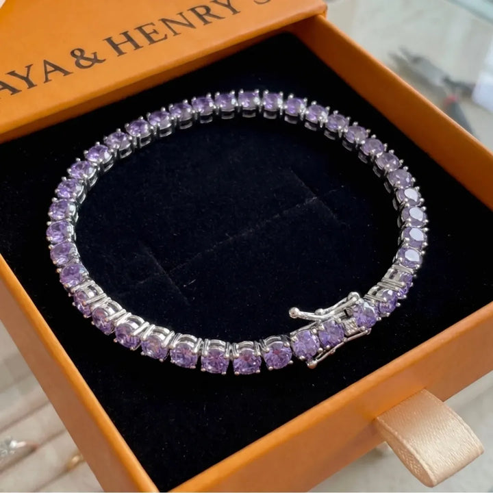 Amethyst Tennis Bracelet | Gold – view 2