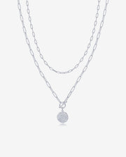 Layered Pendant Paperclip Necklace – view 2