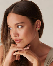 CZ Snake Huggie Earrings – view 7