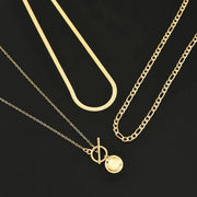 Savira Textured Coin Layered Necklace | Gold – view 3