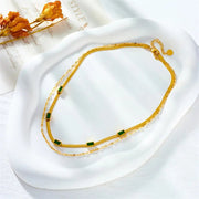 Sorella Gem Double-Layer Retro Necklace | Gold – view 2
