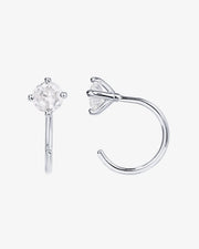 Solitaire Half Hoop HuggieEarrings – view 2