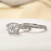 Bridal Cushion 2PC Ring Set | White Gold – view 2
