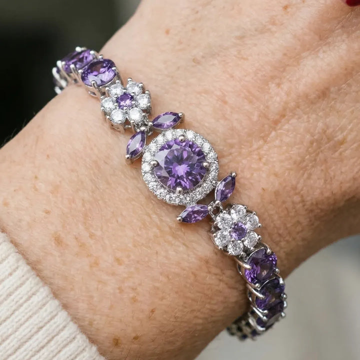 Velmira Crown Tennis Bracelet | White Gold – view 2