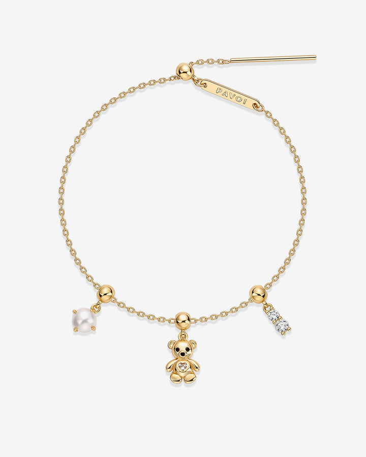 Charm Me Baby Bear & Pearl Charm Bracelet Set