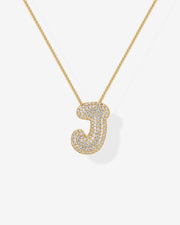 Sparkling Bubble Letter Pendant Necklace – view 64