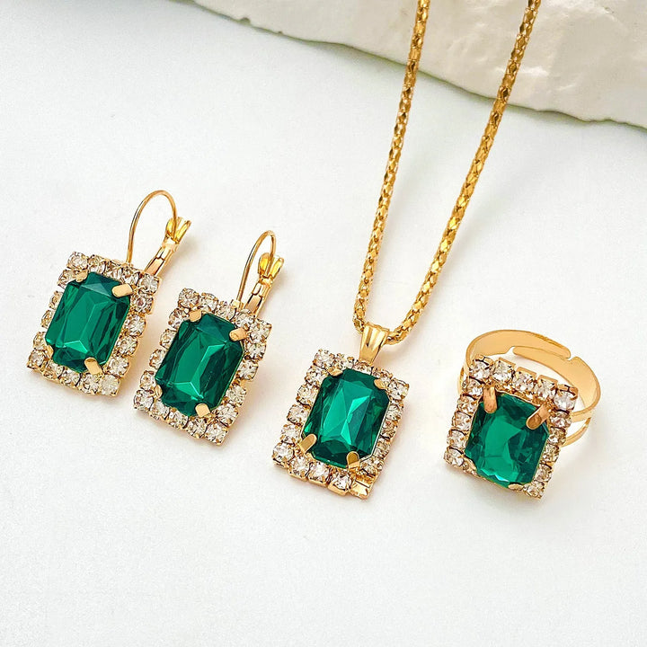Sylvara Greenveil Jewelry Set | White Gold – view 2