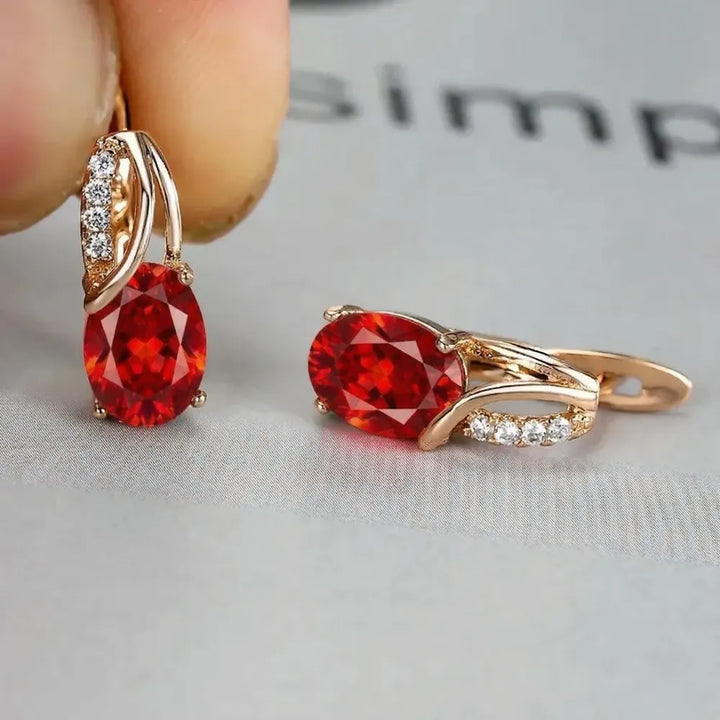 Veressa Ruberine Earrings | Gold – view 2