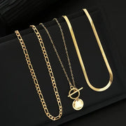 Savira Textured Coin Layered Necklace | Gold – view 6