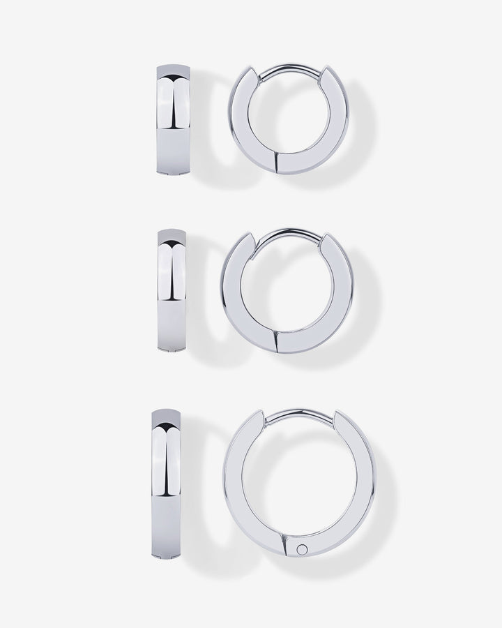 Chunky Huggie Hoop Earrings Set – view 2