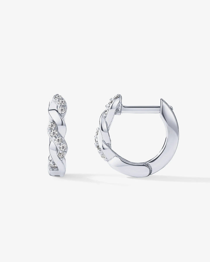Twisted Cubic Zirconia HuggiesEarrings – view 2