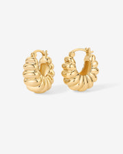Chunky Ribbed Retro HoopsEarrings – view 4