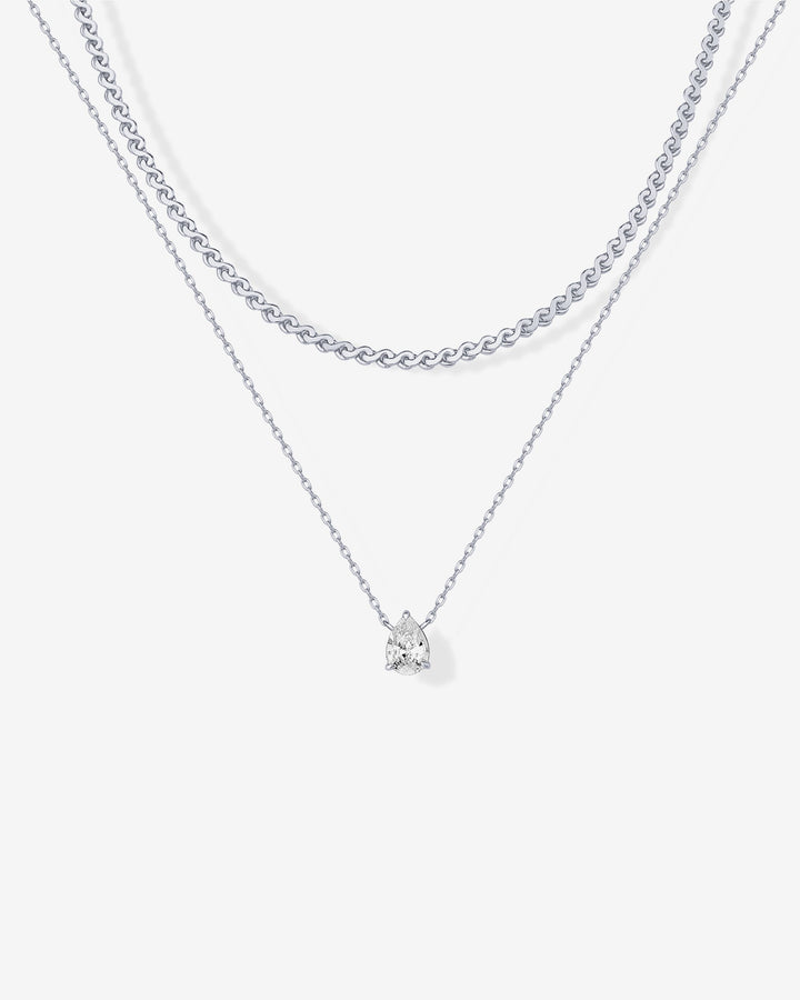 Teardrop Solitaire Layered Necklace Set – view 2