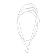 Open Circle Three Row Necklace | White Gold – view 3