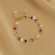 Colorful Heart Gold Bracelet – view 2