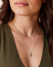 Layered Lock Pendant Necklace – view 6