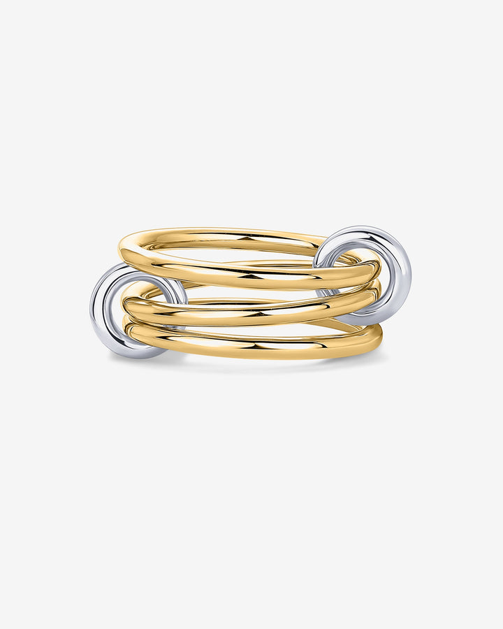 Interlocked Two-Toned Statement Rings