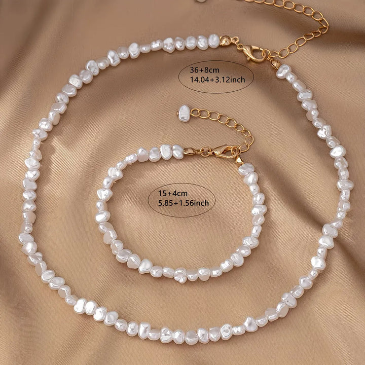 Baroque Pearl Necklace & Bracelet Set – view 2