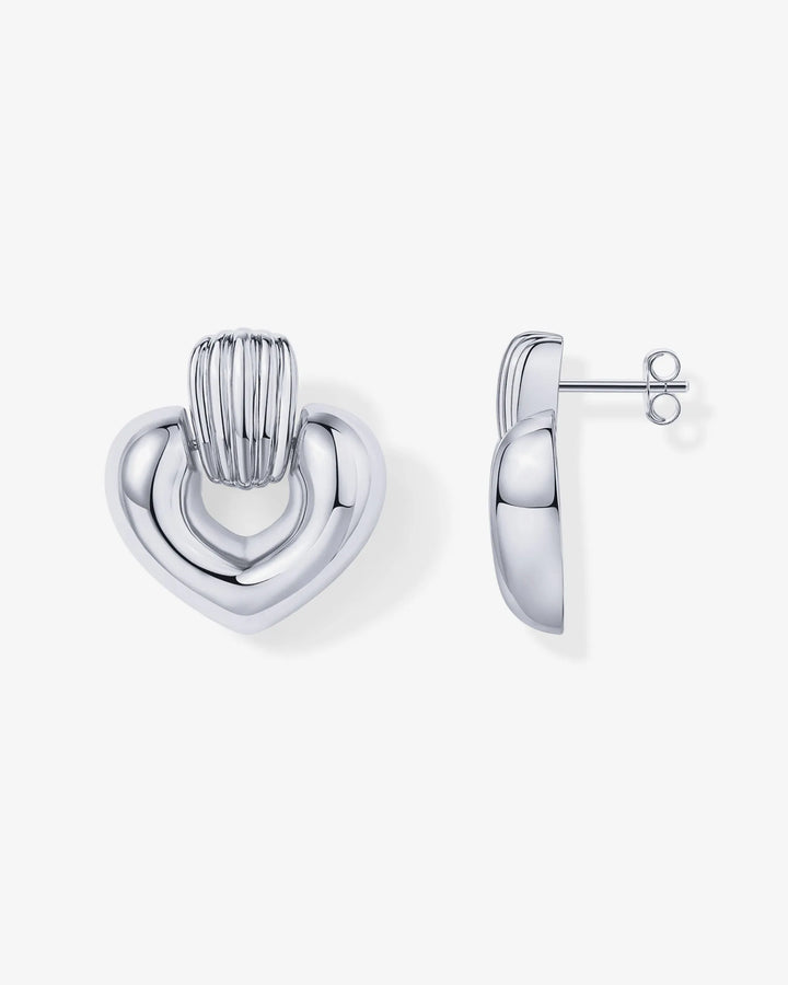 Mini Heart Door Knocker Earrings – view 2