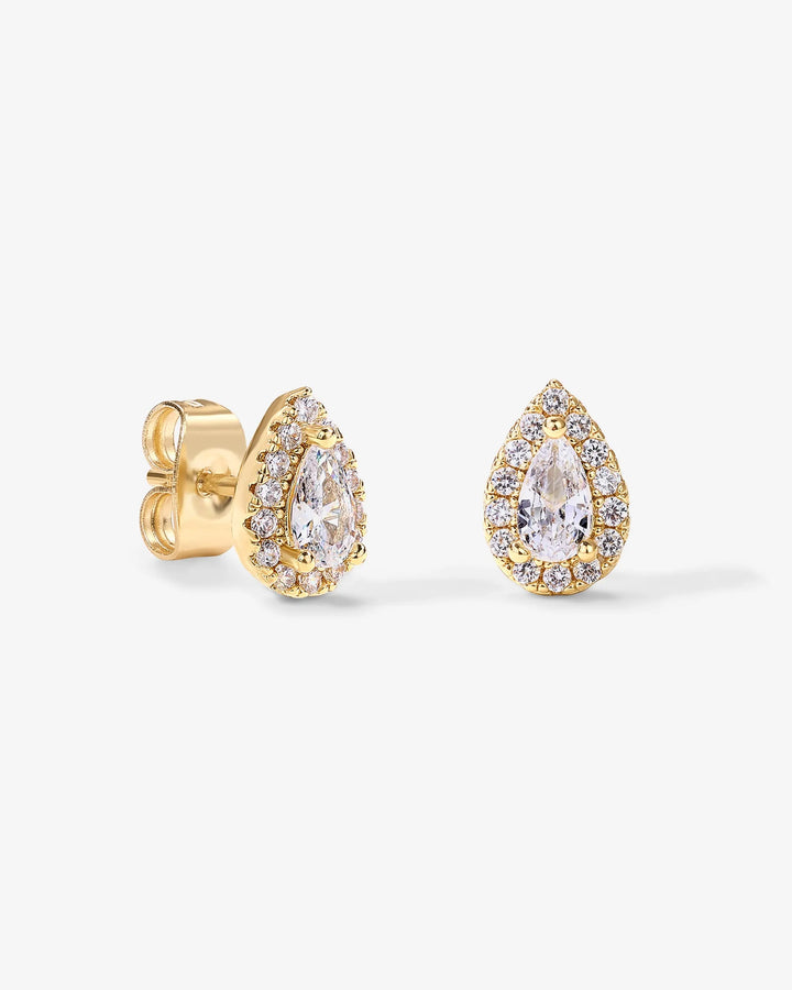 Pear Halo StudsEarrings