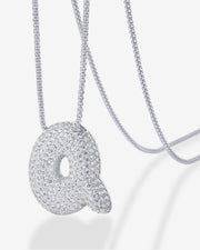 Sparkling Bubble Letter Pendant Necklace – view 34