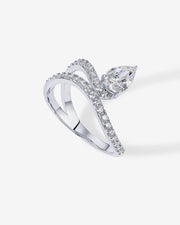 Charming Pear Cubic Zirconia Wavy Ring – view 6
