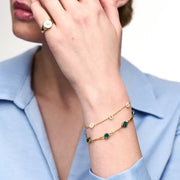 Emerald Link Chain Bracelet | Gold – view 2