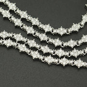 Classic Cluster Tennis Necklace | White Gold – view 3