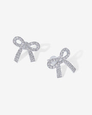 Cubic Zirconia Bow Stud Earrings – view 8